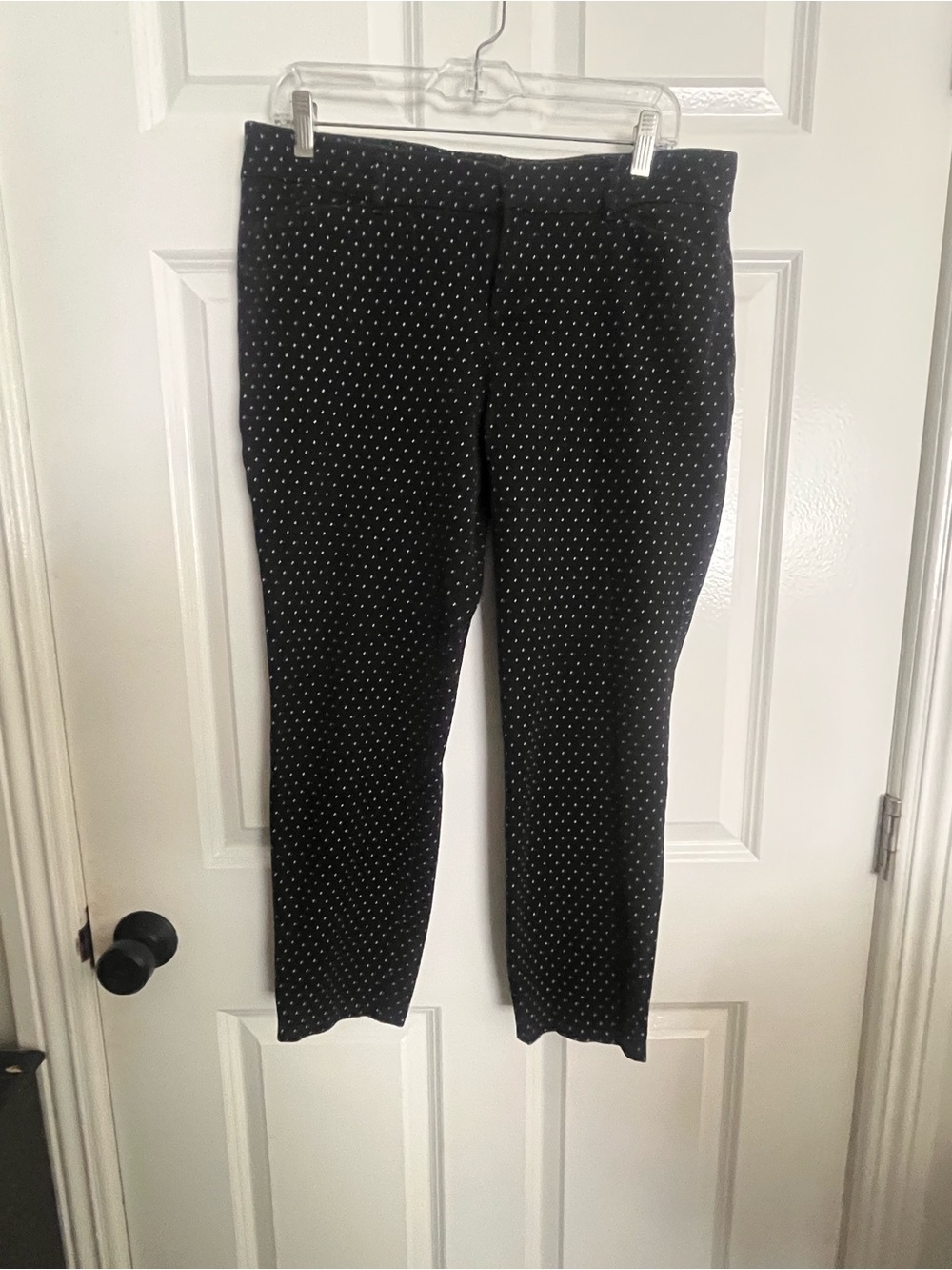 Old Navy Black Polka Dot Cropped Ankle Pants